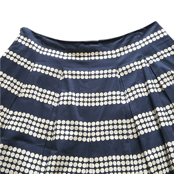 Talbots navy and white polka dot pleated a-line full midi skirt - Picture 3 of 10